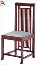 La sedia Coonley, disegnata da Frank Lloyd Wright.