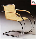 Chair Weissenhof with armrests, designed by Mies Van Der Rohe.