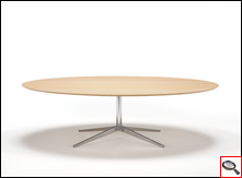 Florence table, designed by Florence Knoll, with wooden top.