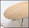 Florence table, designed by Florence Knoll, with wooden top.