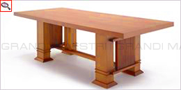 Table Allen, dessinée par Frank Lloyd Wright, avec plateau rectangulaire.