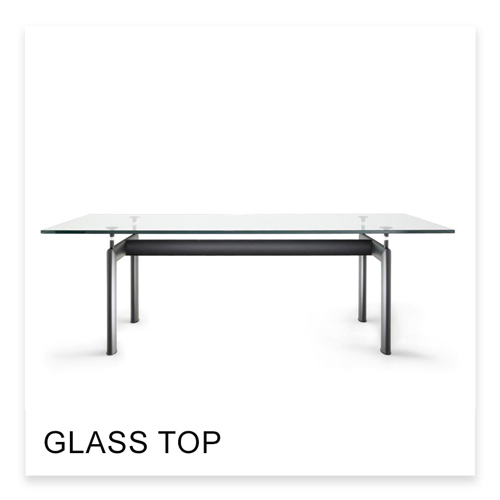 Lecorbusier Tube d’Avion Table with glass top